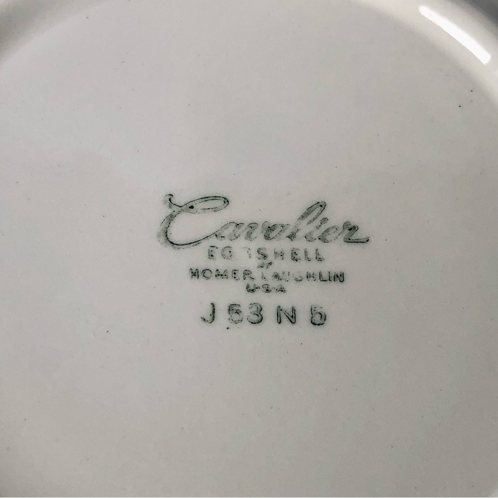 Set of Two Homer Laughlin Cavalier Eggshell 1950s Vintage Soup Bowls/Salad Bowls - Picture 7 of 8